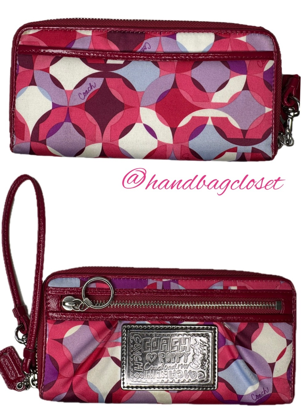 Coach Kaleidoscope Y2K Poppy Limited Edition Full-sized Satin Sateen Pink Wallet